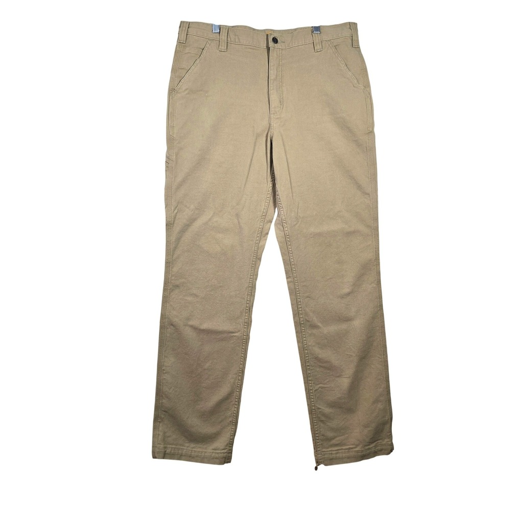 Carhartt Relaxed Fit Canvas Work Pants Khaki Tan Mens 36x33 Cotton **READ**